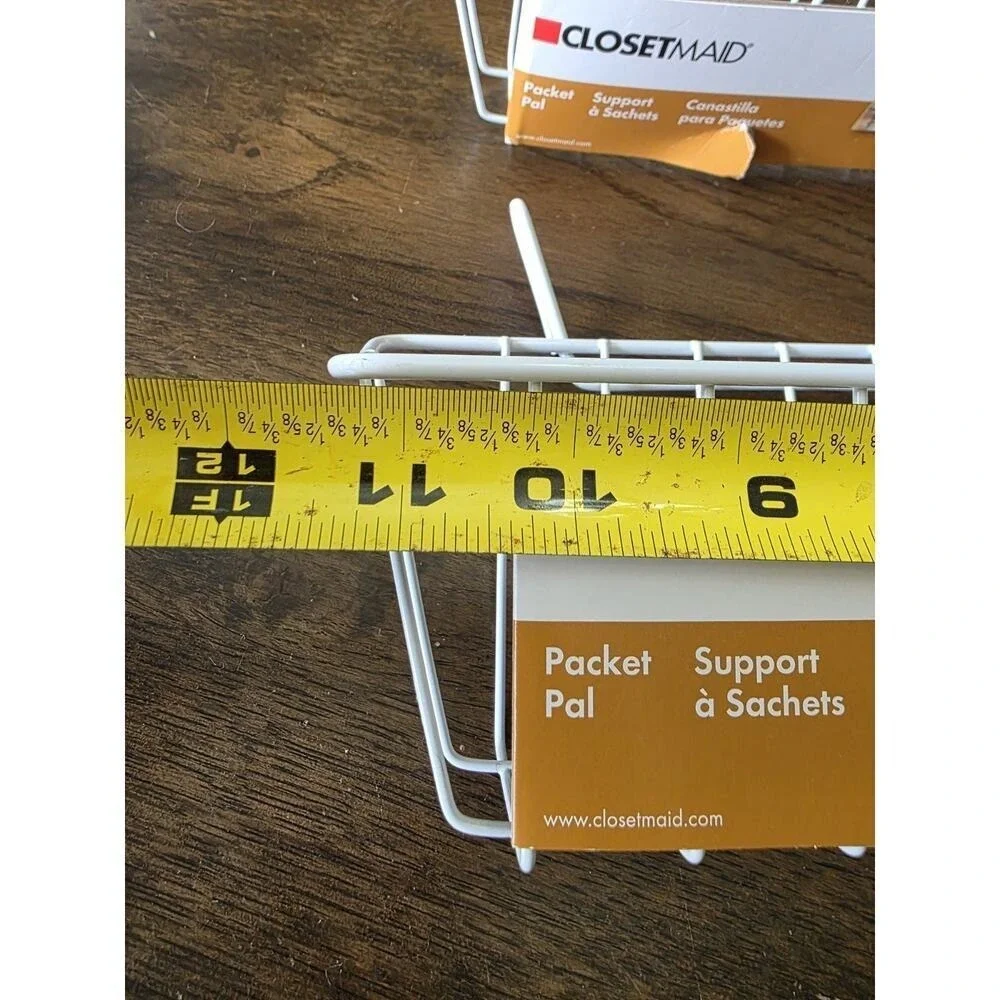 ClosetMaid Pocket Pal Wire Shelf Basket 3937 LOT OF 2 White Hook On Organizer B3 - Picture 14 of 16